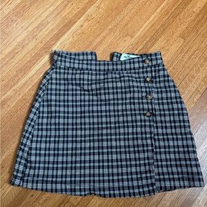 Hollister Black/Brown Plaid Ultra High Rise‎ Advanced Stretch Mini Skirt